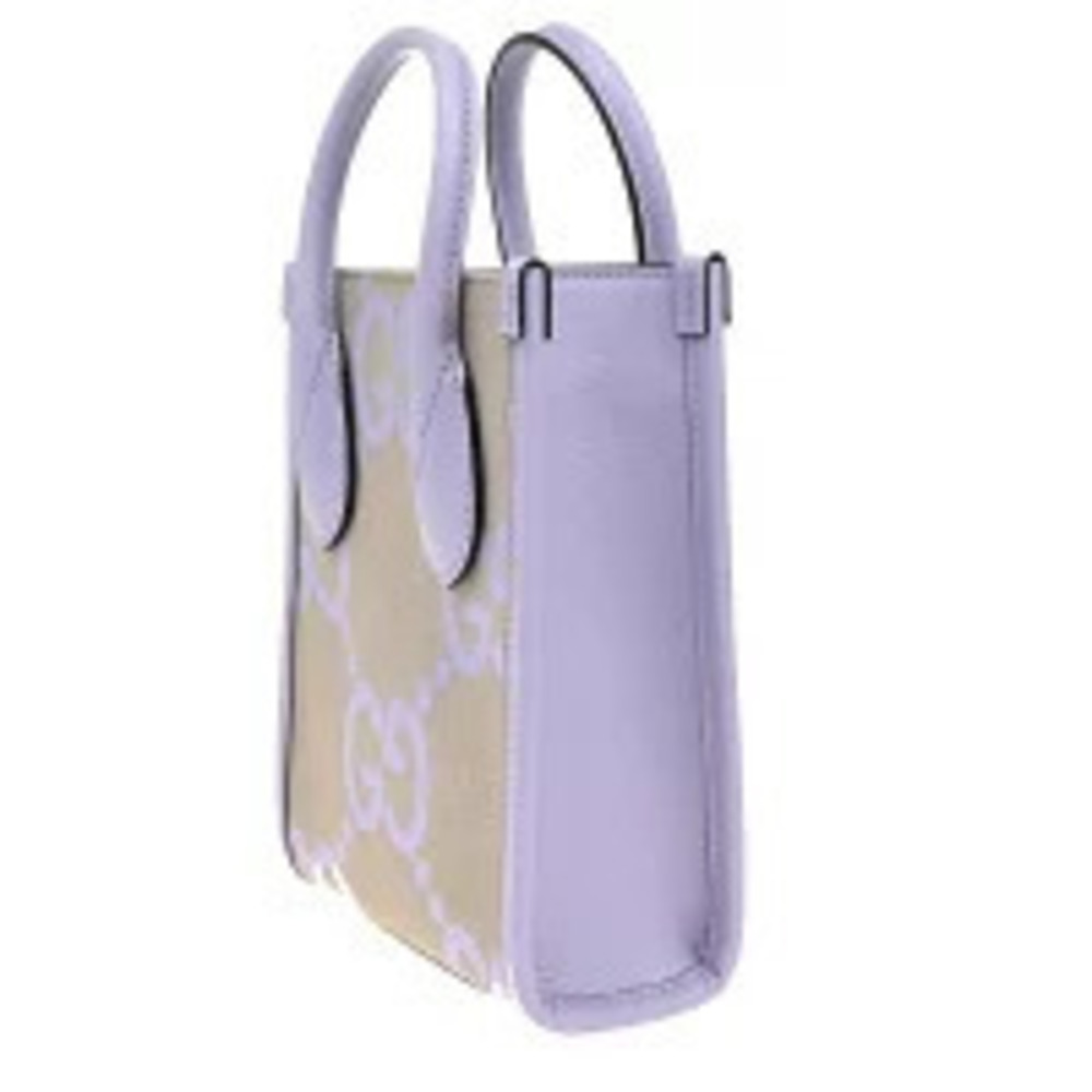 Gucci Jumbo GG Shoulder Bag Canvas Purple Beige - Picture 4 of 7